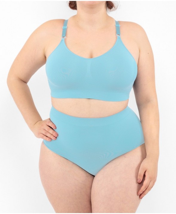 Slip Taille Haute - Turquoise