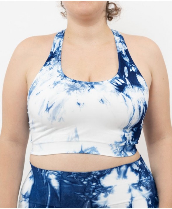 Sport Bralette - Blue tie dye