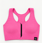 Bralette Sportiva Compressiva con Zip Frontale ad Alto Sostegno - Barbie Pink