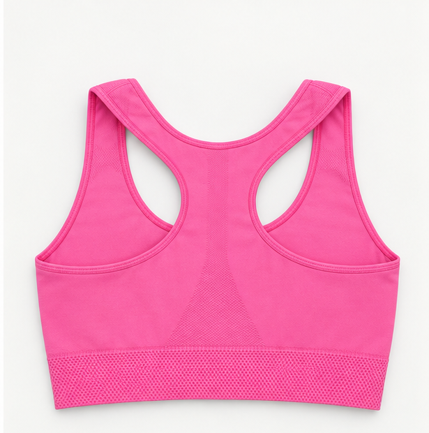 Bralette Sportiva Compressiva con Zip Frontale ad Alto Sostegno - Barbie Pink