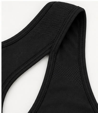 Bralette Sportiva Compressiva con Zip Frontale ad Alto Sostegno - Nero