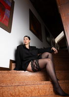 Autoreggente Light Balza Alta 30 DEN Nero Curvy per Taglie Forti | Leela Lab