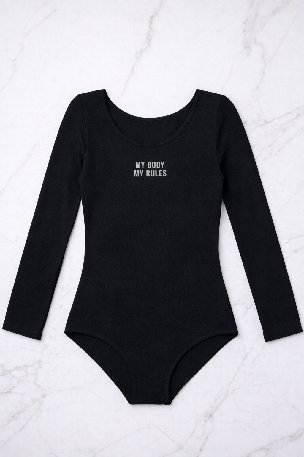 Body Seamless Manica Lunga My Body My Rules Nero Curvy per Taglie Forti | Leela Lab