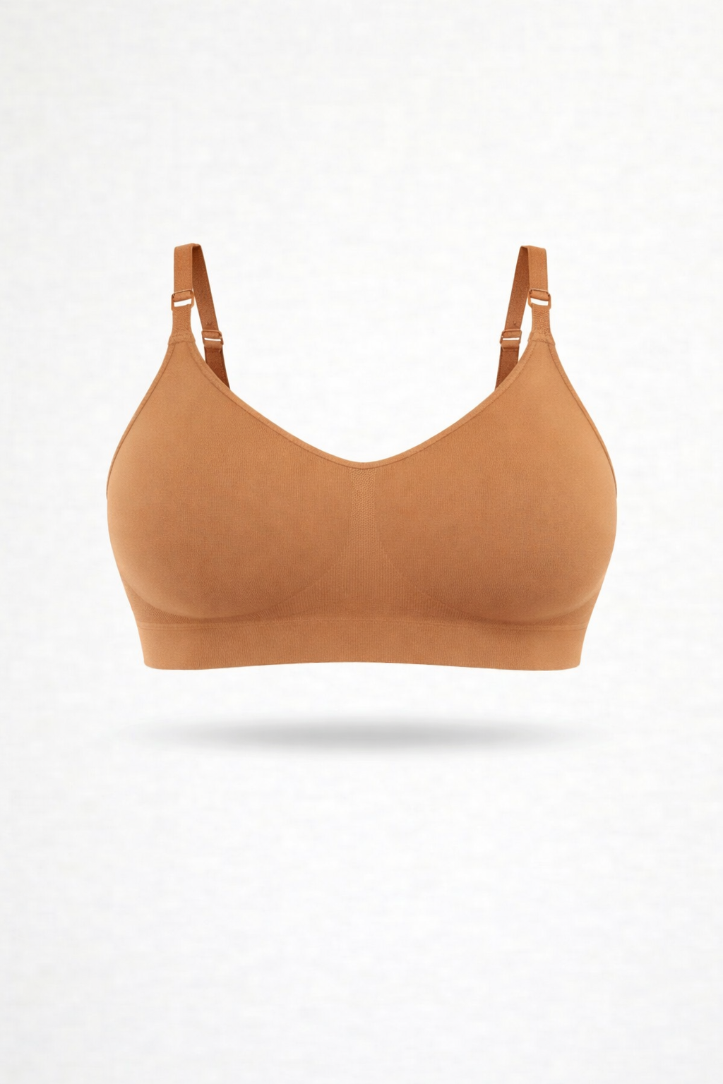 Bralette con Spallini Regolabili Cammello Curvy per Taglie Forti | Leela Lab