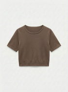 Crop Top Sportivo Chocolate Martini Curvy per Taglie Forti | Leela Lab