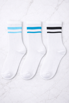 Set 3 Paia Calzini Azzurro Petrolio Nero Curvy per Taglie Forti | Leela Lab