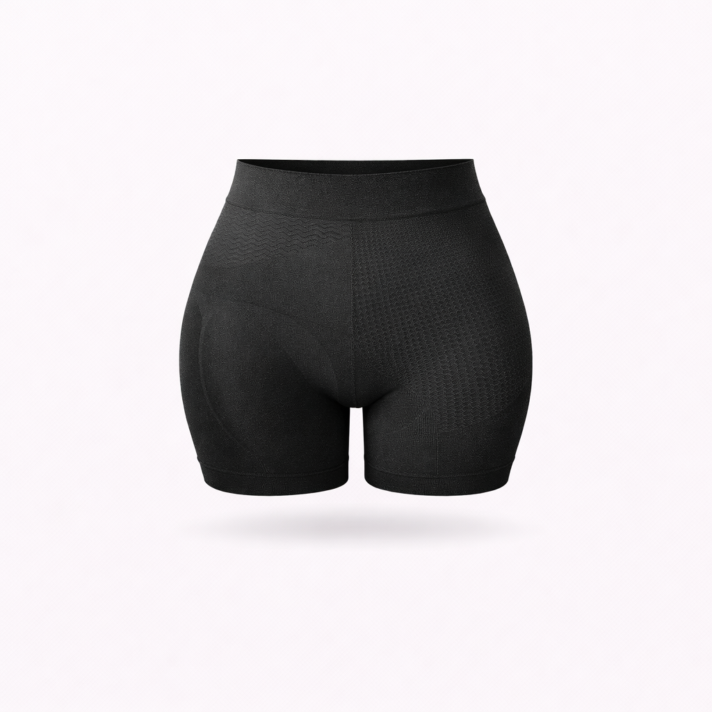 Shorts Vita Alta Modellanti Nero Curvy per Taglie Forti | Leela Lab