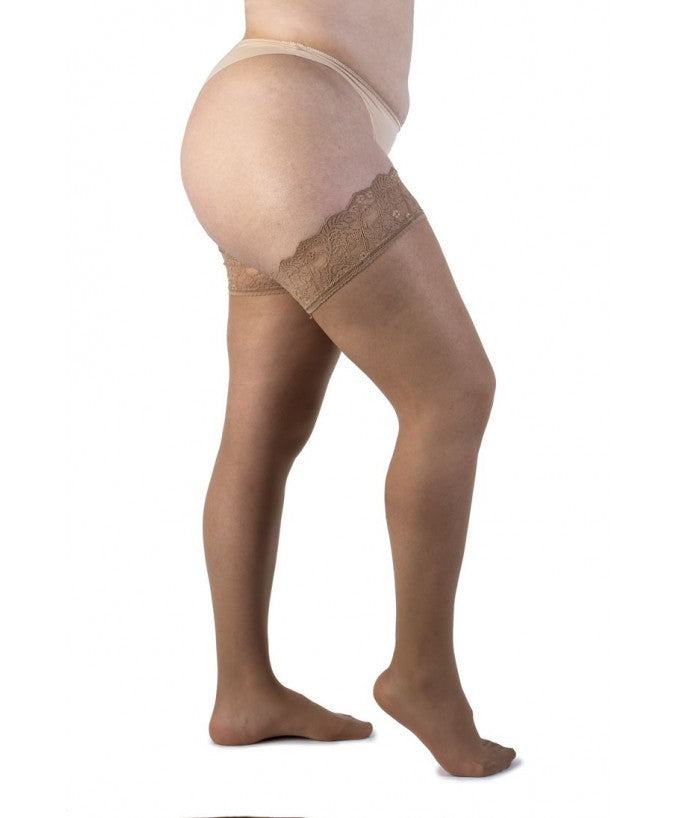 Autoreggente Light Balza Bassa 30 DEN Sabbia Curvy per Taglie Forti Plus Size | Leela Lab