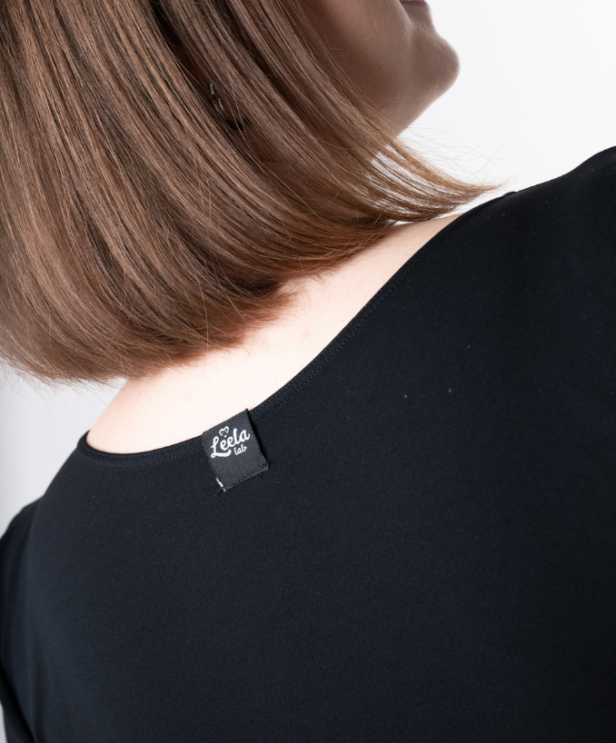 Body Seamless Manica Lunga My Body My Rules Nero Curvy retro | Leela Lab