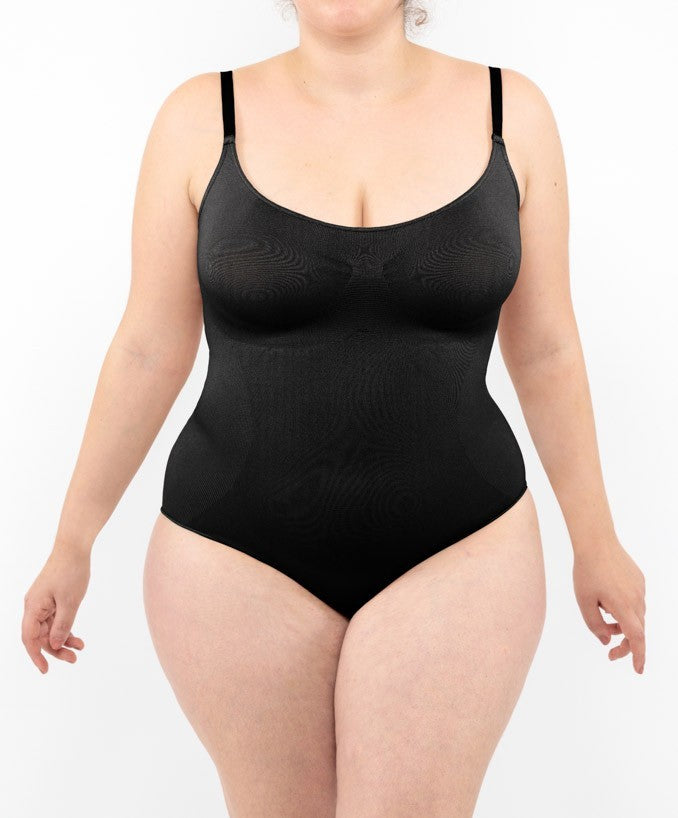 Body Curvy Modellante Nero Indossato Taglie Forti | Leela Lab