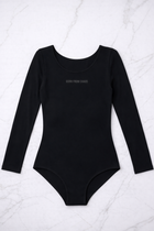 Body Seamless Manica Lunga Born From Chaos Nero Curvy | Leela Lab