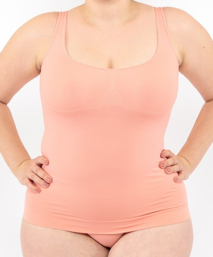 Canotta Basica Corallo Curvy per Taglie Forti Plus Size | Leela Lab