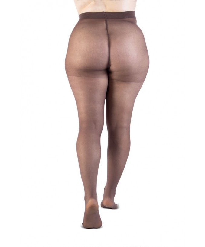 Dettaglio Collant Light 30 Denari cappuccino Curvy per Taglie Forti | Leela Lab