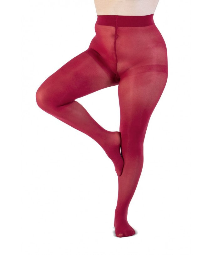 Dettaglio Collant Semimatte 50 Den Bordeaux Curvy per Taglie Forti | Leela Lab
