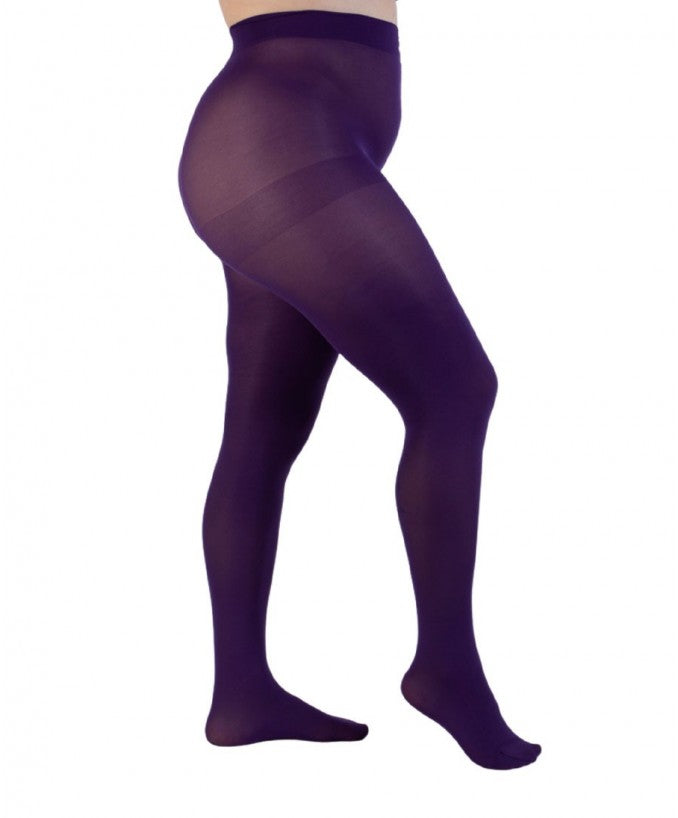 Collant Supermatte Recycled 90 Den Viola Curvy per Taglie Forti | Leela Lab