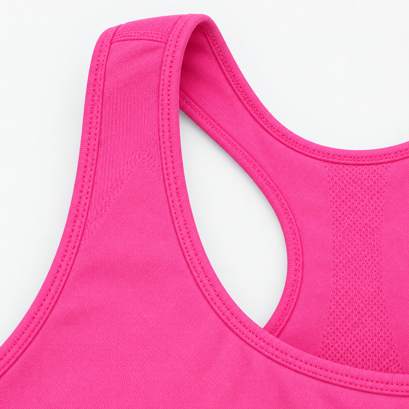 Bralette Sportiva Compressiva con Zip Frontale ad Alto Sostegno - Barbie Pink