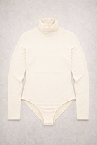 Body Manica Lunga Dolcevita Cipria Curvy per Taglie Forti | Leela Lab