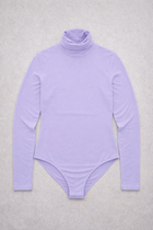 Body Manica Lunga Dolcevita Lilla Curvy per Taglie Forti | Leela Lab