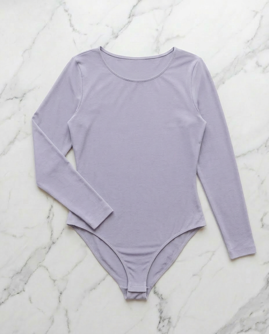 Body Manica Lunga Lilla Curvy per Taglie Forti | Leela Lab