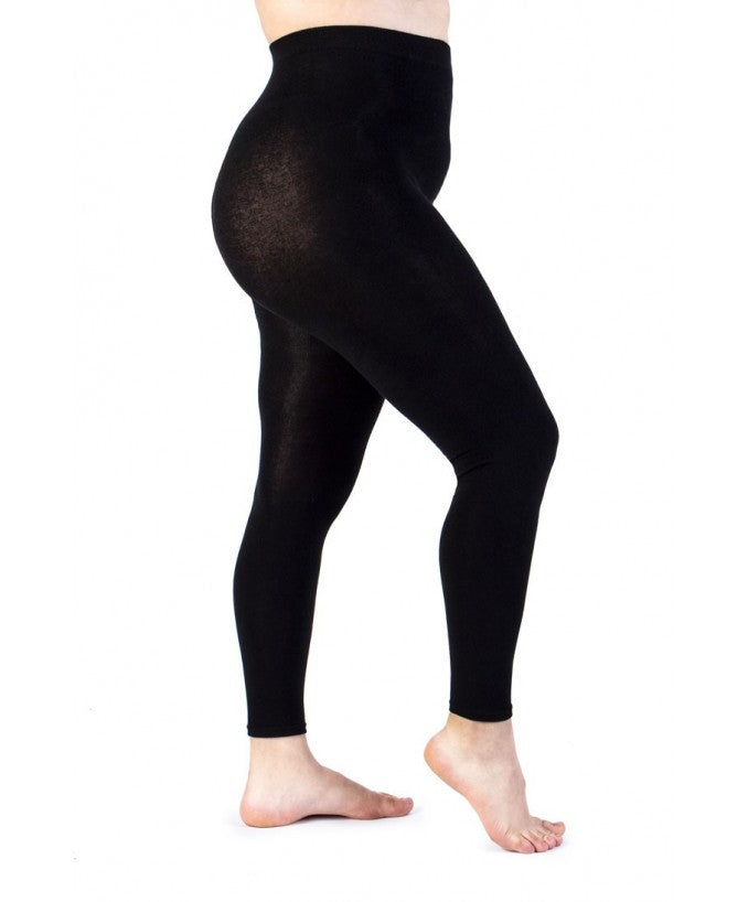 Leggings Supermatte in Cashmere 90 DEN Nero Curvy per Taglie Forti | Leela Lab
