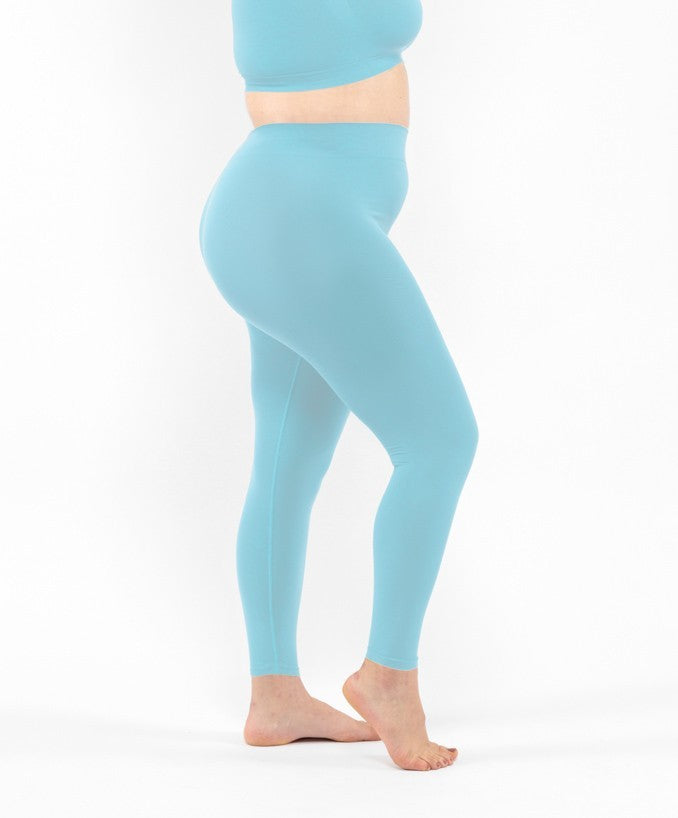 Leggings Verde Acqua Curvy per Taglie Forti Plus Size | Leela Lab