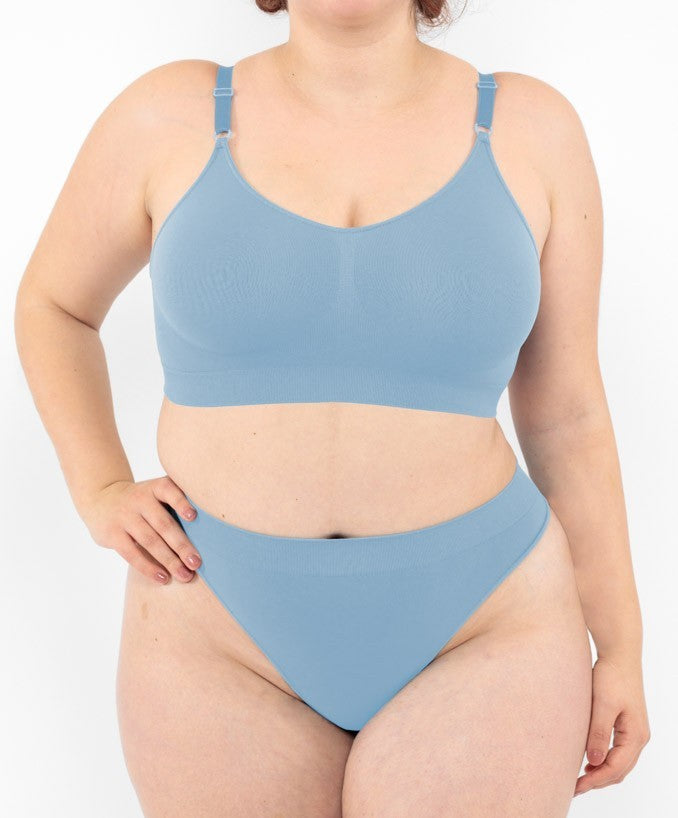 Perizoma Blu Desaturato Curvy per Taglie Forti Plus Size | Leela Lab