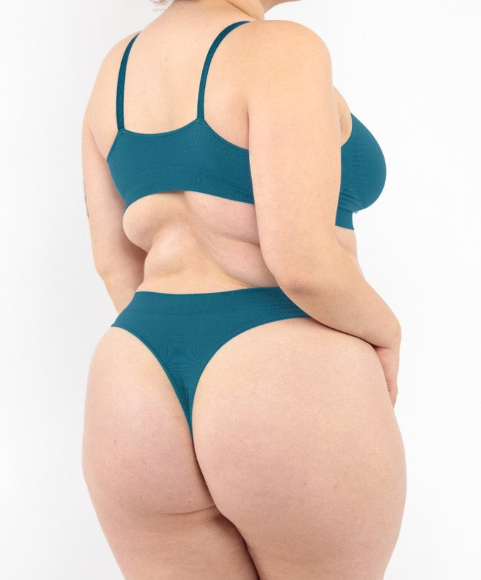 Perizoma Verde Petrolio Curvy per Taglie Forti Plus Size Dietro | Leela Lab