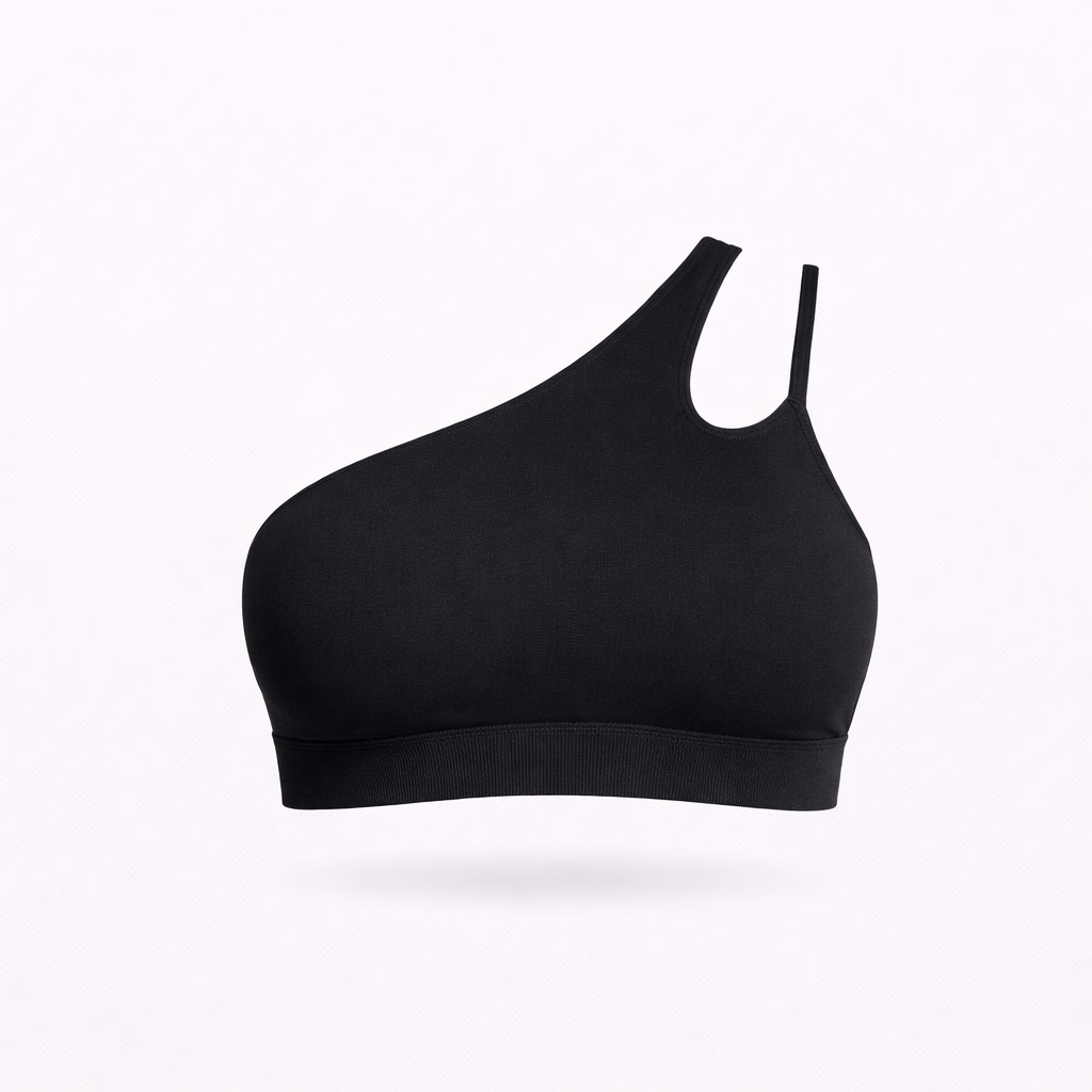 Reggiseno Sportivo Monospalla Nero Curvy per Taglie Forti | Leela Lab