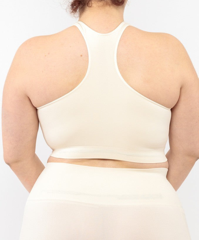 Sport Bralette Cipria Seamless Curvy - Vista dettaglio Taglie Forti | Leela Lab