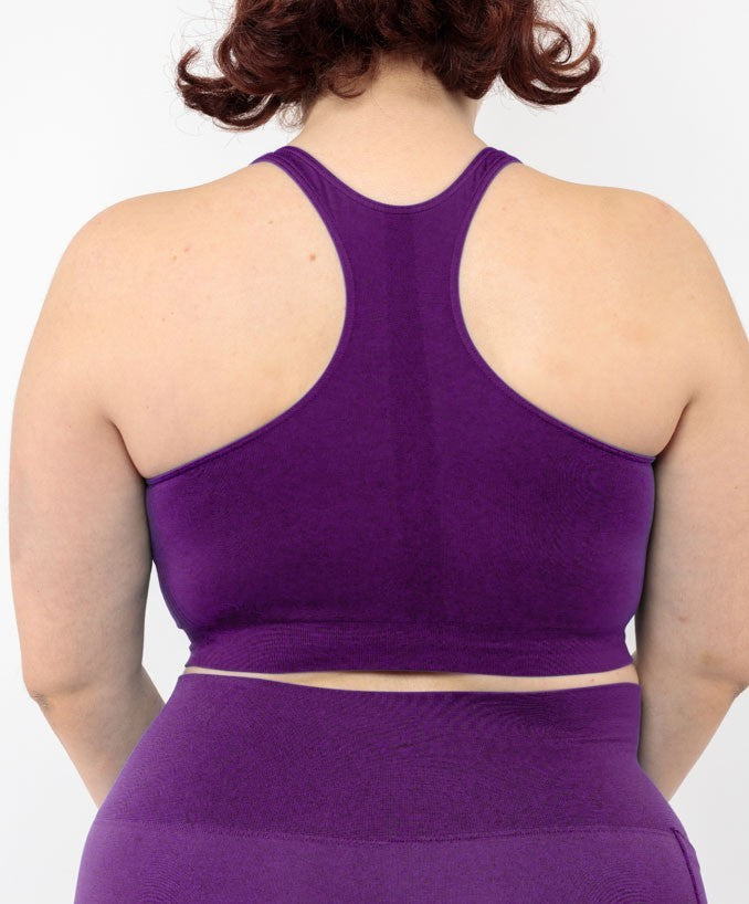 Sport Bralette Viola Seamless Curvy - Vista dettaglio Taglie forti | Leela Lab